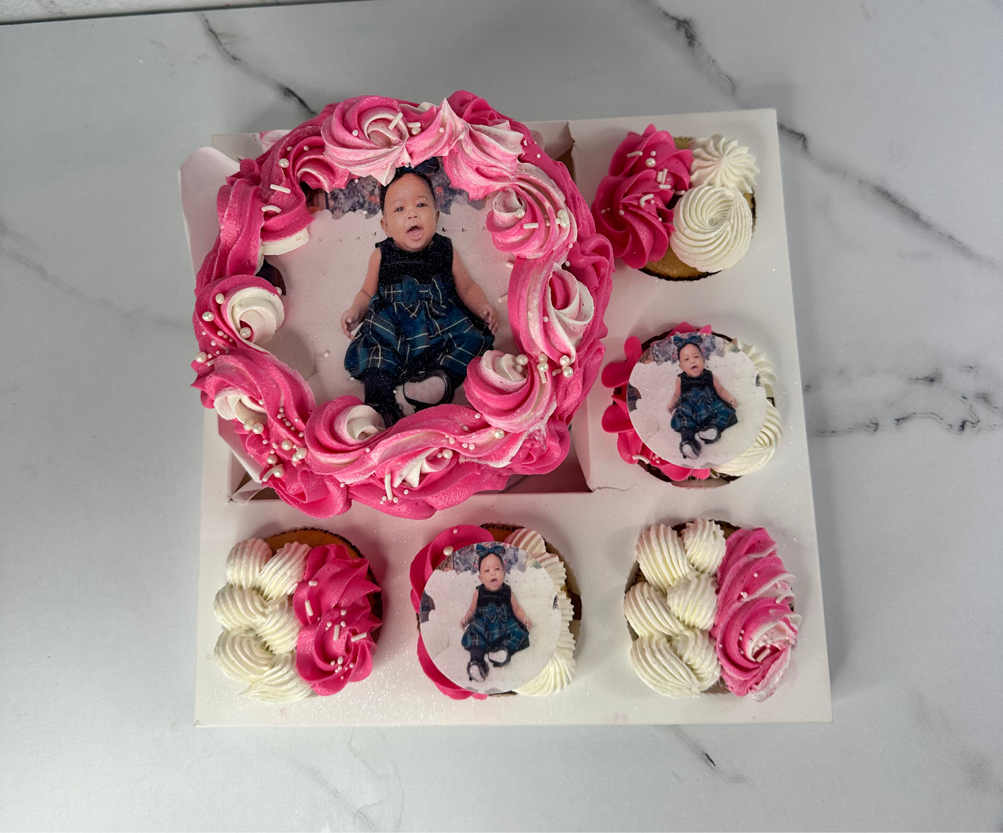 Bento Cake Box 5” Cake W 5 Cupcakes