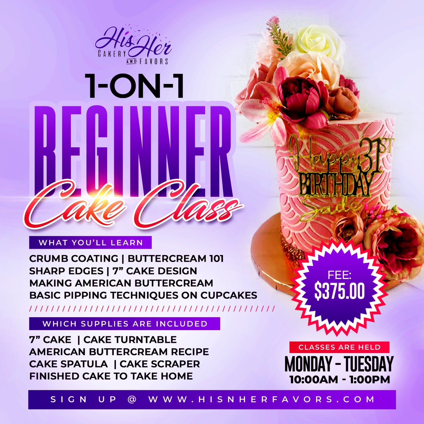 1 ON 1 Buttercream ( Beginner ) Class
