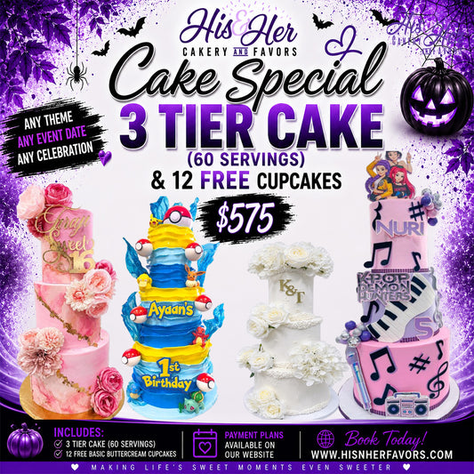 3 Tier Cake Special ( 55-60 SERVINGS)
