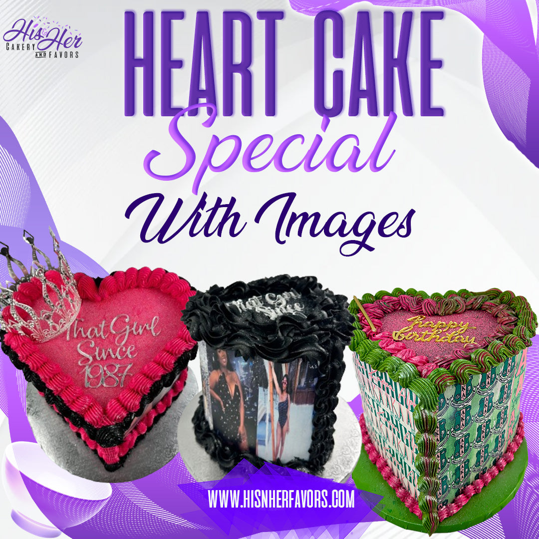 Edible Photo Heart Cake