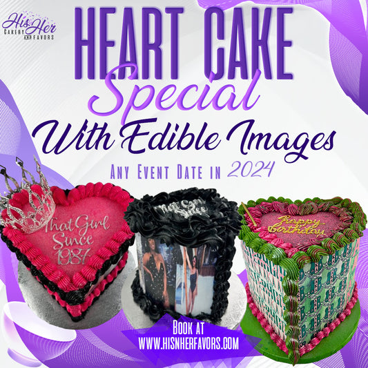 Edible Photo Heart Cake